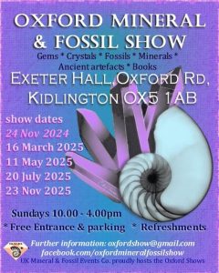 Oxford Mineral & Fossil Show 2025 programme